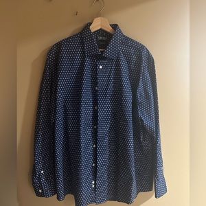 Ralph Lauren regular fit stretch fabric wrinkle free stretch long sleeve navy